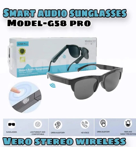 G58 Pro Smart Audio Bluetooth Glasses – Wireless Music, Hands-Free Calling & Voice Assistant