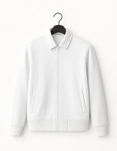 white cooler Fleece Plain Fleece Jacket