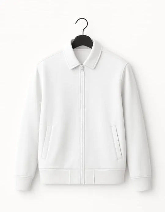 white cooler Fleece Plain Fleece Jacket