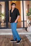 Midnight Black Textured Shirt for Effortless Style and Comfort EW-000323-M111