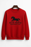 Men&#39;s Fleece Embroidered Sweatshirt - 1 Pc, Round Neck in Red