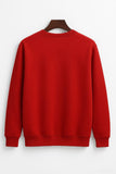 Men&#39;s Fleece Embroidered Sweatshirt - 1 Pc, Round Neck in Red