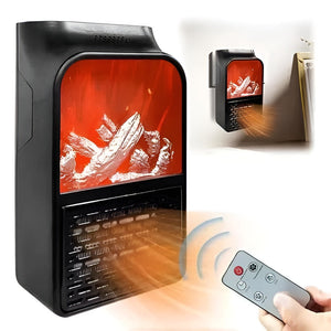 Electric Plug-in Room Heater With Flame Effect & Remote Control