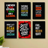 Set Of 6 Motivational Wooden Canvas Frames For Wall Decore 8×11 Inches Size / Sticky Phototiles Frames ₨549