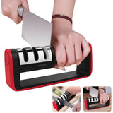 3-in-1 Knife Sharpener Set with Ceramic Peeler | 3-Stage Blade Sharpener & Non-Slip Handle